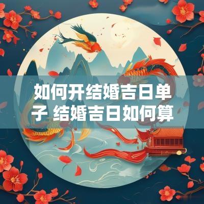 如何开结婚吉日单子 结婚吉日如何算
