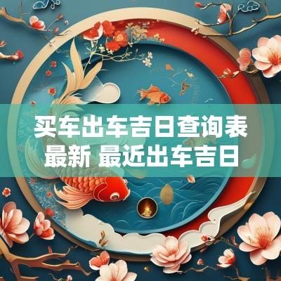 买车出车吉日查询表最新 最近出车吉日查询