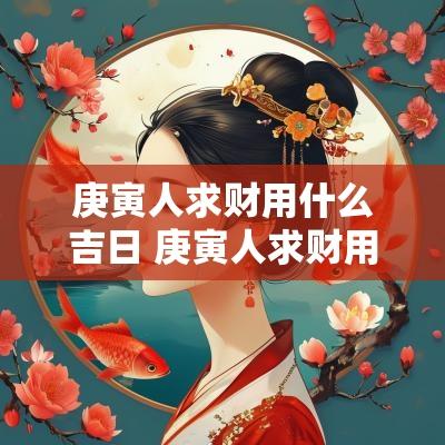 庚寅人求财用什么吉日 庚寅人求财用什么吉日最好