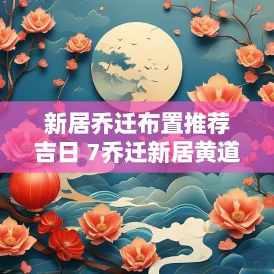 新居乔迁布置推荐吉日 7乔迁新居黄道吉日