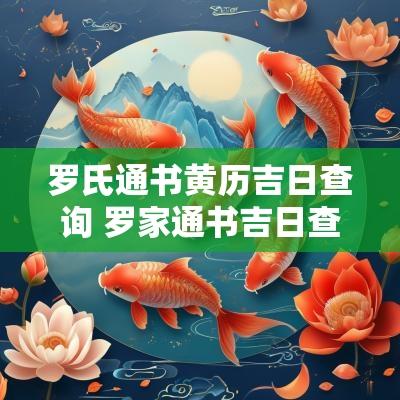 罗氏通书黄历吉日查询 罗家通书吉日查询表