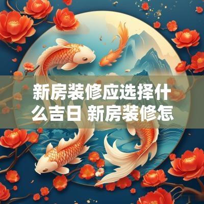 新房装修应选择什么吉日 新房装修怎么选日子