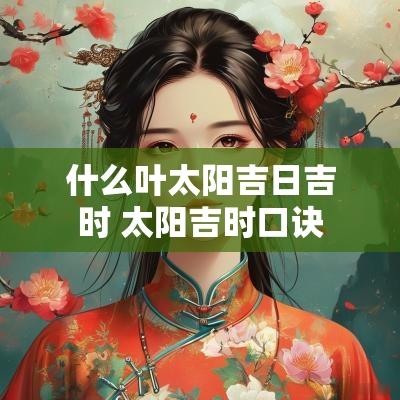 什么叶太阳吉日吉时 太阳吉时口诀