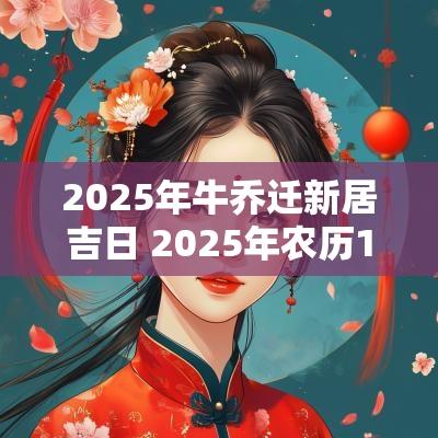 2025年牛乔迁新居吉日 2025年农历1月乔迁新居黄道吉日