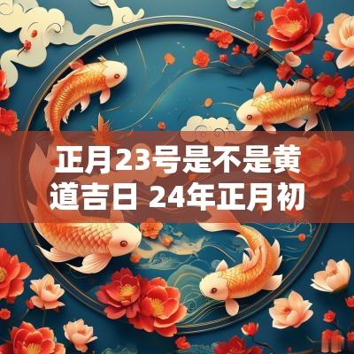 正月23号是不是黄道吉日 24年正月初二是黄道吉日吗