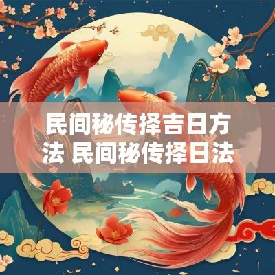民间秘传择吉日方法 民间秘传择日法