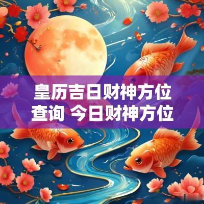 皇历吉日财神方位查询 今日财神方位查询2025年运势