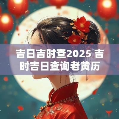 吉日吉时查2025 吉时吉日查询老黄历2025年