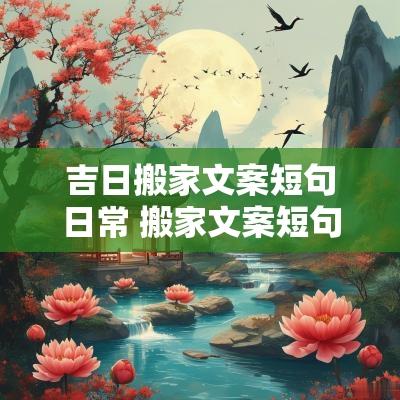 吉日搬家文案短句日常 搬家文案短句干净高级