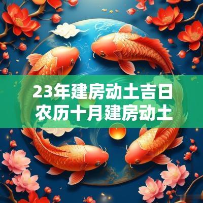 23年建房动土吉日 农历十月建房动土吉日