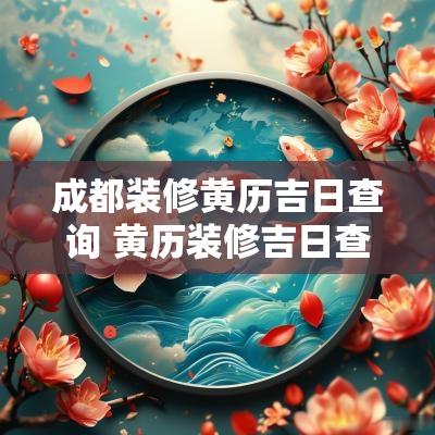 成都装修黄历吉日查询 黄历装修吉日查询