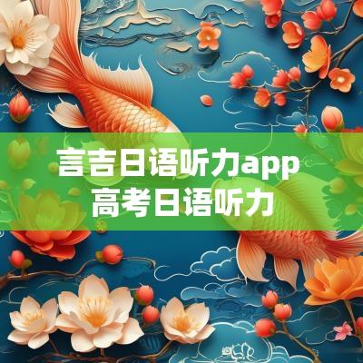 言吉日语听力app 高考日语听力