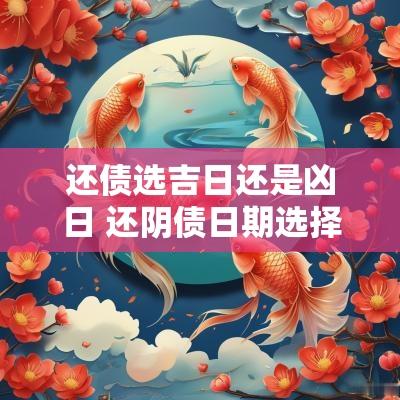 还债选吉日还是凶日 还阴债日期选择