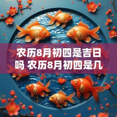 农历8月初四是吉日吗 农历8月初四是几月几号