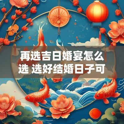 再选吉日婚宴怎么选 选好结婚日子可以重新选吗?