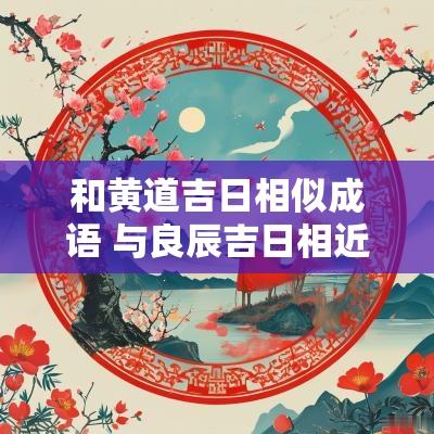 和黄道吉日相似成语 与良辰吉日相近的成语