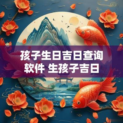 孩子生日吉日查询软件 生孩子吉日