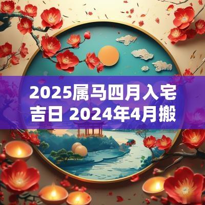 2025属马四月入宅吉日 2025年4月搬家入宅黄道吉日属猪