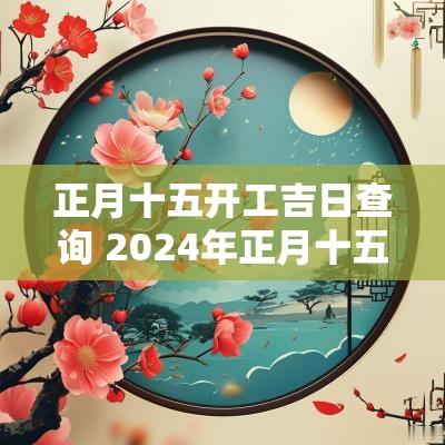 正月十五开工吉日查询 2025年正月十五后开工哪天好
