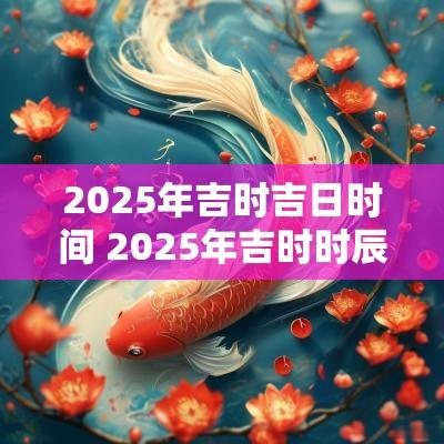 2025年吉时吉日时间 2025年吉时时辰
