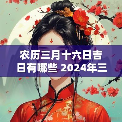 农历三月十六日吉日有哪些 2025年三月十六日农历是多少