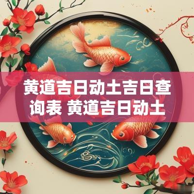 黄道吉日动土吉日查询表 黄道吉日动土查询