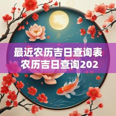 最近农历吉日查询表 农历吉日查询2025