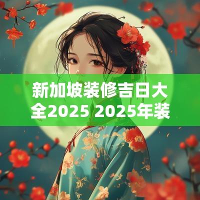 新加坡装修吉日大全2025 2025年装修开工黄道吉日
