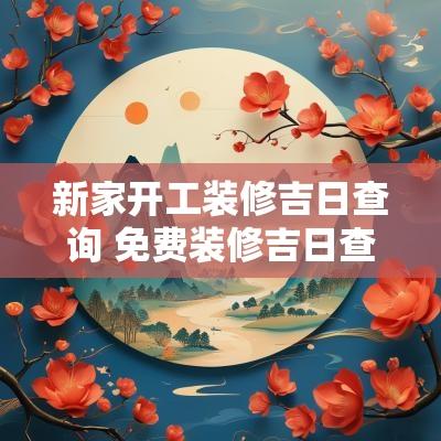 新家开工装修吉日查询 免费装修吉日查询