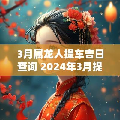 3月属龙人提车吉日查询 2025年3月提车黄道吉日查询最新