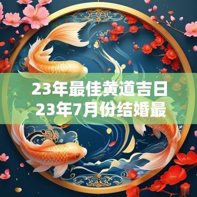 23年最佳黄道吉日 23年7月份结婚最佳黄道吉日