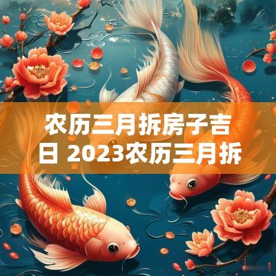 农历三月拆房子吉日 2025农历三月拆房黄道吉日