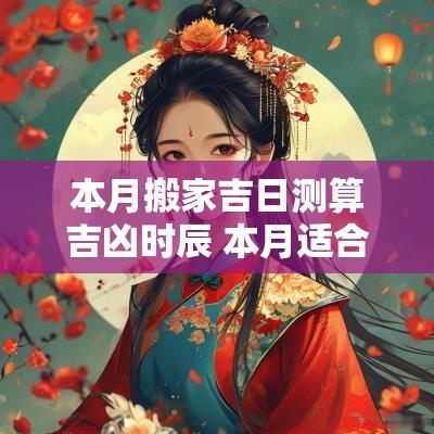 本月搬家吉日测算吉凶时辰 本月适合搬家的黄道吉日