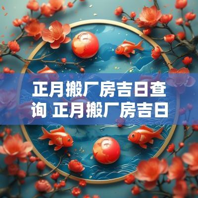 正月搬厂房吉日查询 正月搬厂房吉日查询最新