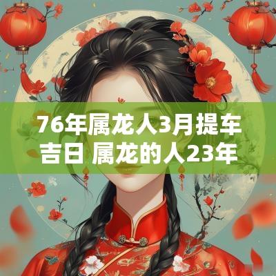 76年属龙人3月提车吉日 属龙的人23年5月19日可以提车吗