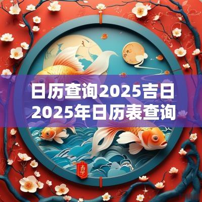 日历查询2025吉日 2025年日历表查询