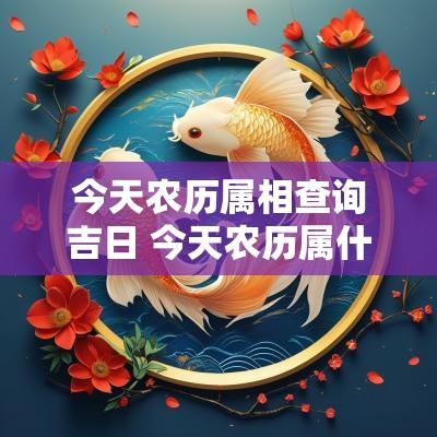 今天农历属相查询吉日 今天农历属什么?