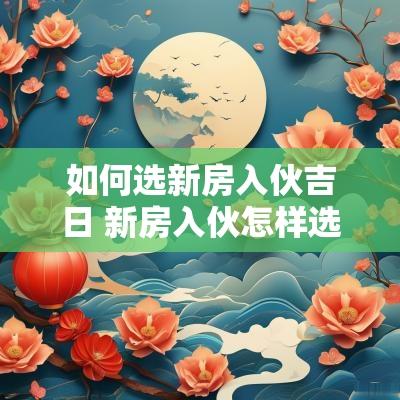 如何选新房入伙吉日 新房入伙怎样选吉日