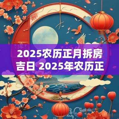 2025农历正月拆房吉日 2025年农历正月初七是黄道吉日吗