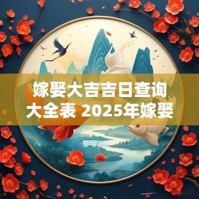 嫁娶大吉吉日查询大全表 2025年嫁娶吉日查询