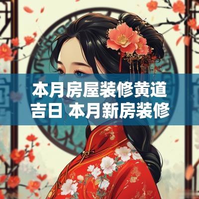 本月房屋装修黄道吉日 本月新房装修黄道吉日