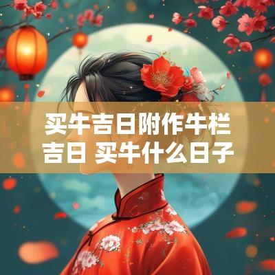 买牛吉日附作牛栏吉日 买牛什么日子最旺