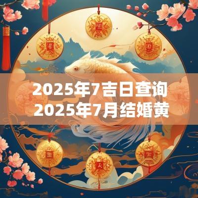 2025年7吉日查询 2025年7月结婚黄道吉日查询