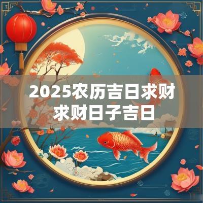 2025农历吉日求财 求财日子吉日