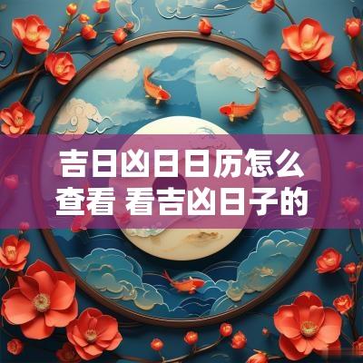 吉日凶日日历怎么查看 看吉凶日子的万年历