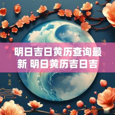 明日吉日黄历查询最新 明日黄历吉日吉时查询