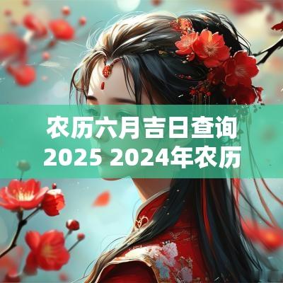农历六月吉日查询2025 2025年农历六月黄道吉日查询