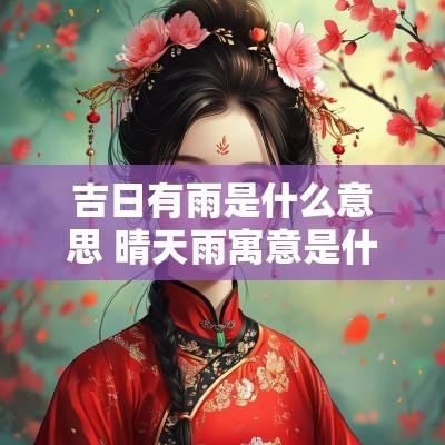 吉日有雨是什么意思 晴天雨寓意是什么意思