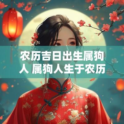农历吉日出生属狗人 属狗人生于农历几月最好命