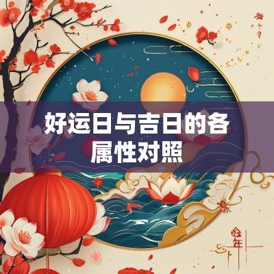 好运日与吉日的各属性对照